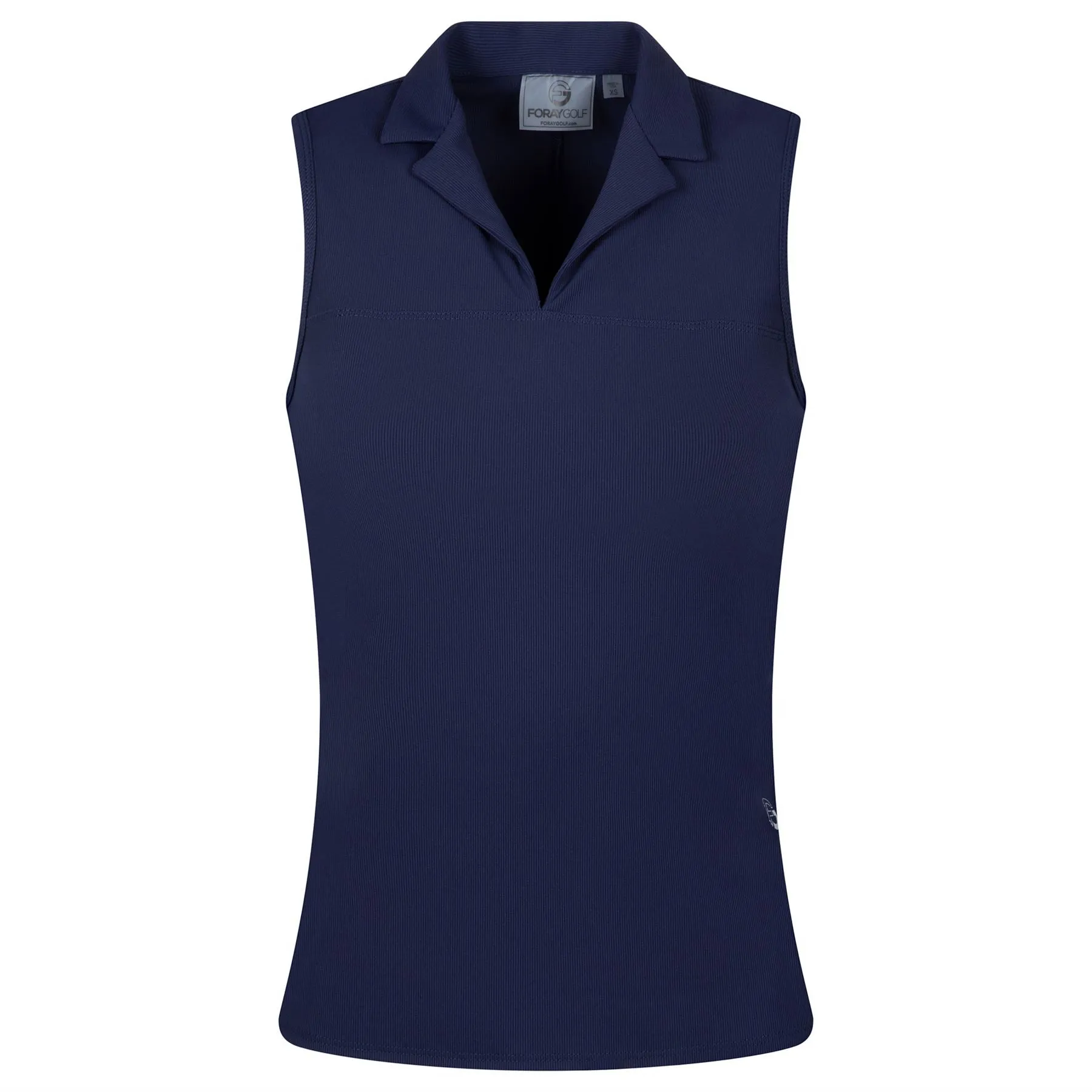 Womens Notched Collar Sleeveless Polo Navy - SS23