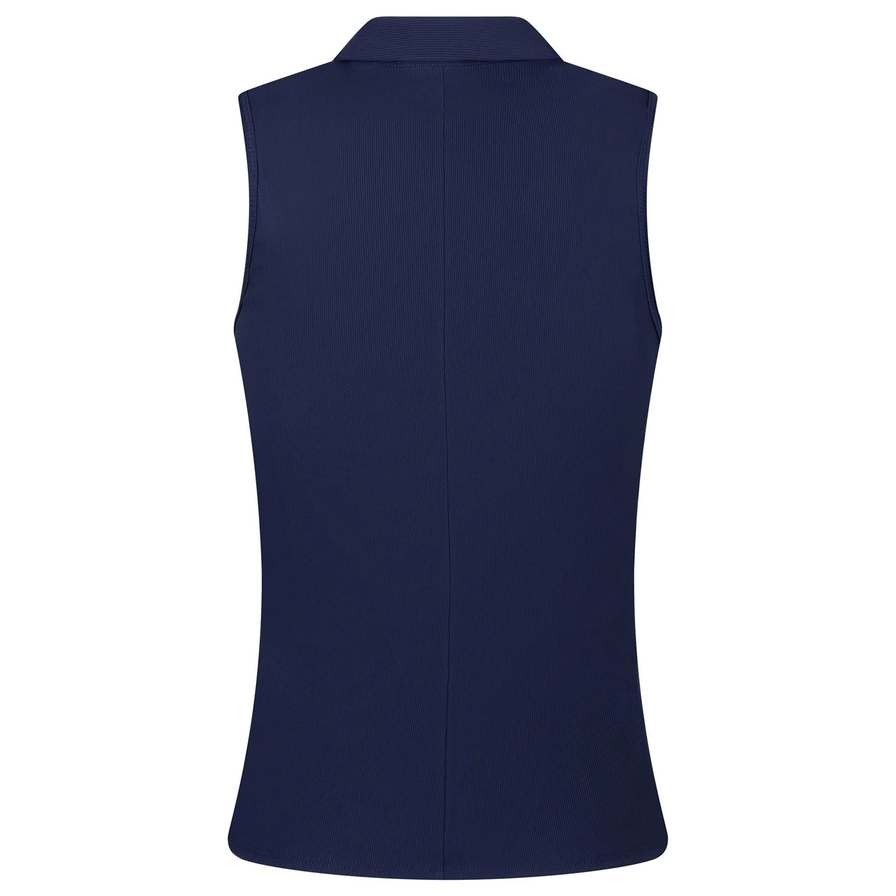 Womens Notched Collar Sleeveless Polo Navy - SS23